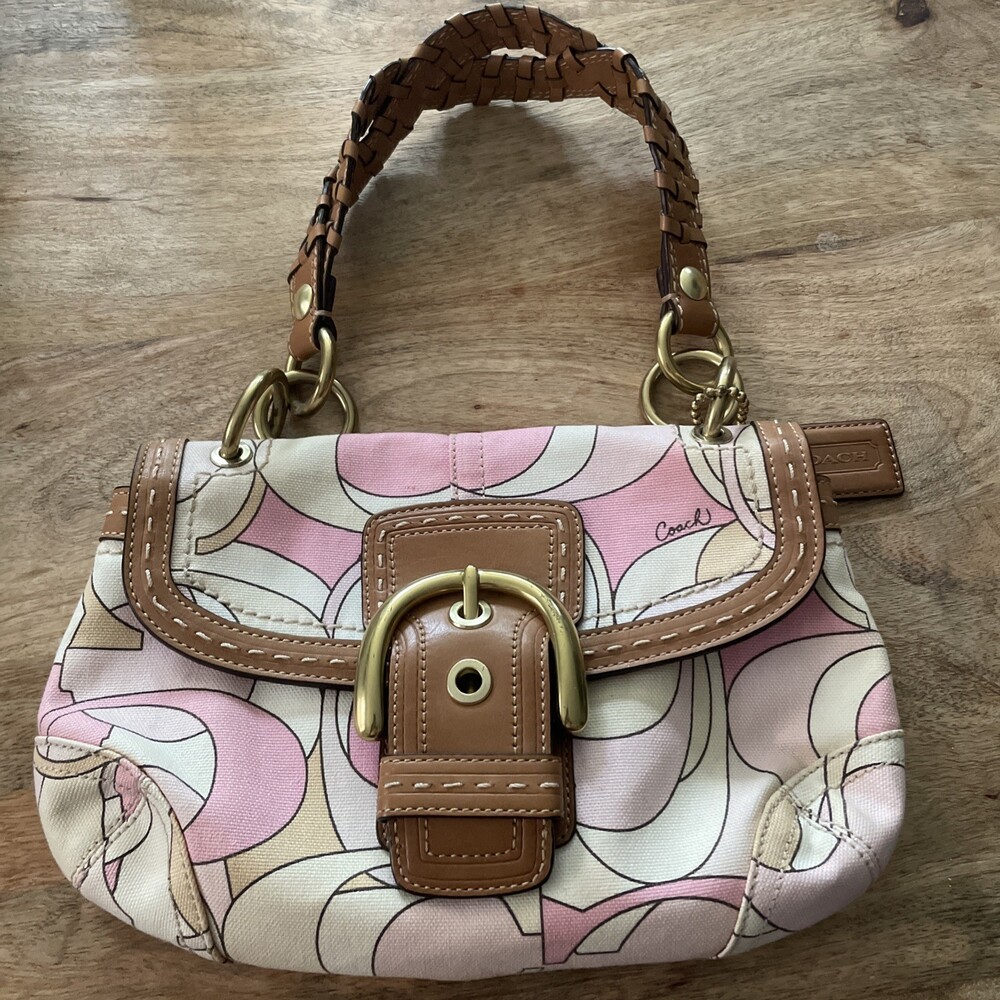 Vintage Coach pink soho mini Shoulder Bag Buckle Braided Style 11907 Y2K